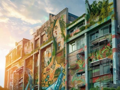 政府在环境与经济发展的创新工程文化墙，引领绿色发展与可持续发展新范式。